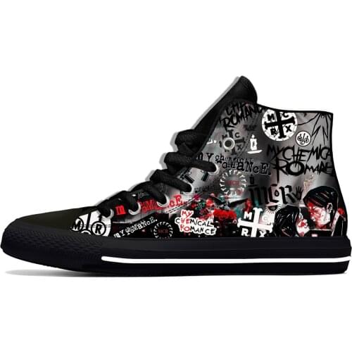 My Chemical Romance Rock Band Cool Fashion Funny Casual Cloth Shoes High Top Lightweight Breathable 3D Print Men women Sneakers