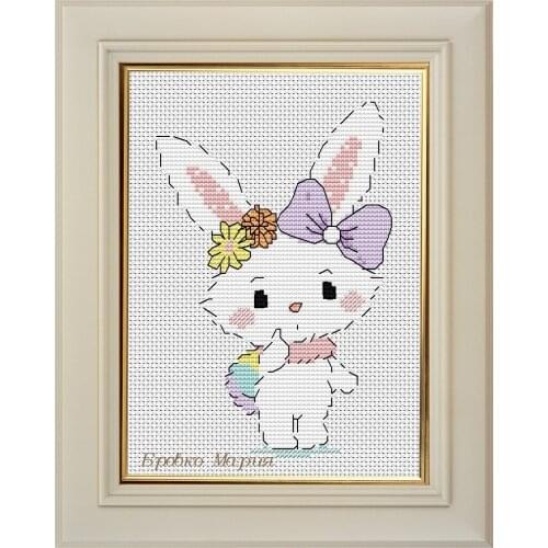 Top MM Gold Collection Counted Cross Stitch Kit Cross stitch RS cotton with cross stitch no print Lovely little white rabbit