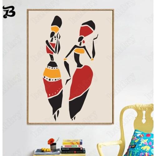 Canvas Painting Wall Art Aborigines Dance Abstract Women Posters and Prints Wall Pictures for Living Room Bedroom Home Decor