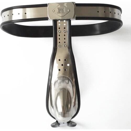 Stainless Steel Silicone Male Chastity Belt Lock T Type Man Strapon BDSM Bondage Pants Sex Toys For Men Cbt Chastity Device