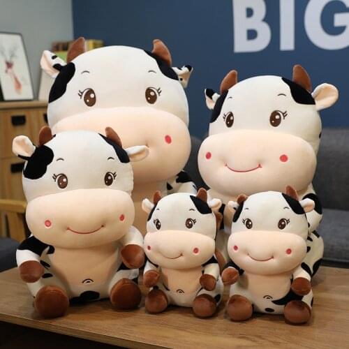 25-55cm New Plush Cow Toy Cute Cattle Plush Stuffed Animals Soft Doll Kids Huggable Toys Birthday Gift for Children Girls