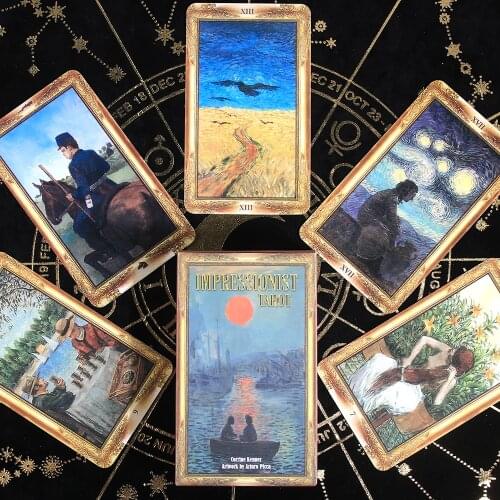 Impressionist Tarot Deck 78 Tarot Card Game Party Table Board Game Card Deck Fortune-telling Oracle Cards LIGHT SEES