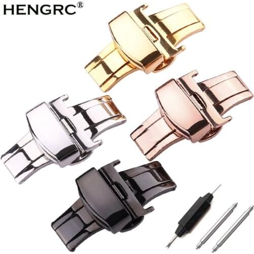 16mm 18mm 20mm 22mm 24mm 361L Stainless Steel Deployment Clasp Men Women Watchband Strap Silver Rose Gold Black Watch Buckle