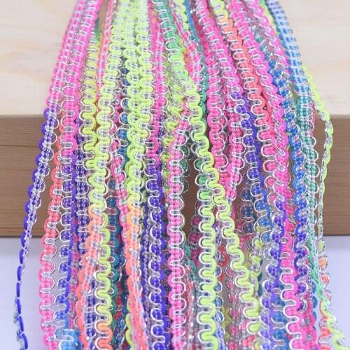 12/24m S Shape Lace Trim Sequined Trims Ribbon Crochet Braided Band Handmade DIY Sewing Crafts Supplies For Costume Curtain Deco