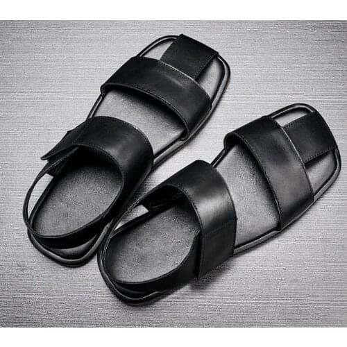 Male Summer Fashion Breathable Classical Retro Leather Sandals Men National Style Soft Bottom Casual Sandals Free Shipping