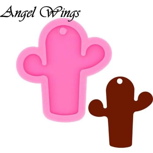 Cactus Keychains Silicone Molds DIY Necklace Jewelry Shiny Epoxy Resin Mould DY0535