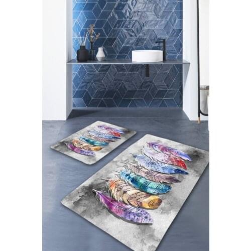 Blue Spring Leaf Washable 2li Bath Mat Doormat Toilet Seat Pad X