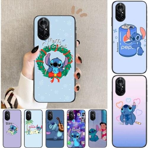 Stitch Clear Phone Case For Huawei Honor 20 10 9 8A 7 5T X Pro Lite 5G Black Etui Coque Hoesjes Comic Fash design