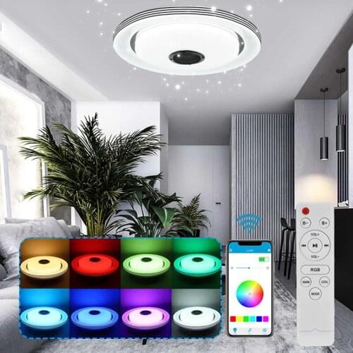 36/80W Smart Music LED Ceiling Light RGB Flush Mount Round APP bluetooth Speaker Ceiling Lamp With Remote Control for Home
