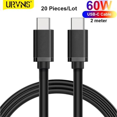 URVNS Wholesale 20PCS/Lot USB C to USB C 60W Cable, Type C Charger Cord for MacBook Pro, iPad Pro, Samsung Galaxy S20, Pixel