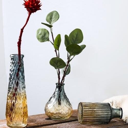 Vase Glass Tabletop Vase Home Decoration Accessories Jarrones For Decorativos Flower Pot Vases pot de fleur