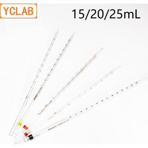 YCLAB 15/20/25mL Measuring Pipettes Glass Class A with Graduation Laboratory Chemistry Equipment