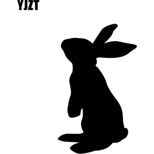 YJZT 9.4CM*15.5CM Lovely Rabbit Vinyl Decal Decoration Car Trunk Pattern Car Sticker Black/Silver C4-2794