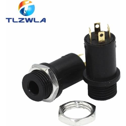 100PCS 3.5mm 4 Channel Female Headphone Stereo Jack Panel Mount Connector Audio Video Vertical Socket Gold Plated High Quality