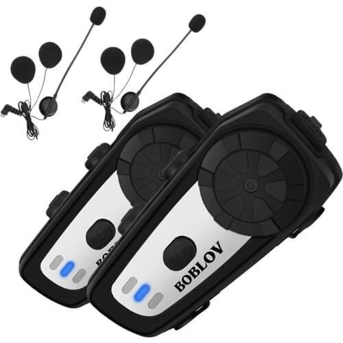 2pcs Motorcycle Helmet Walkie-talkie 60 M Duplex Riding Walkie-talkie Motorbike Helmet Moto Stere MP3 FM Radio Intercom Headset