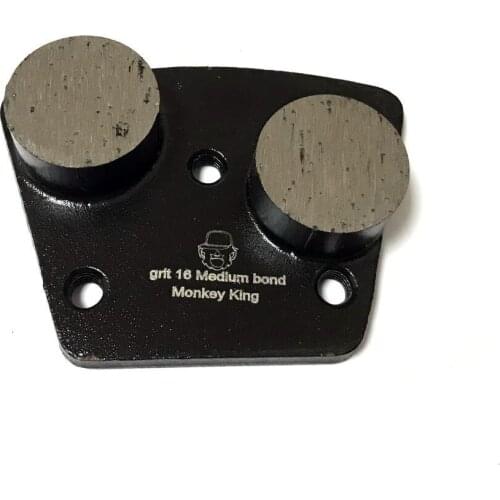 3 pieces double buttons Traps Floor Shoe Trapezoid Metal Diamond Concrete Grinding Disc Pad grit 16 medium bond