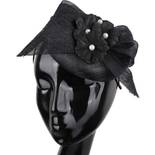 4 Layer Sinamay Ladies Fascinators Millinery Floral Headpiece Hair Clips Charming Bow Party Headpiece Accessory High Quality