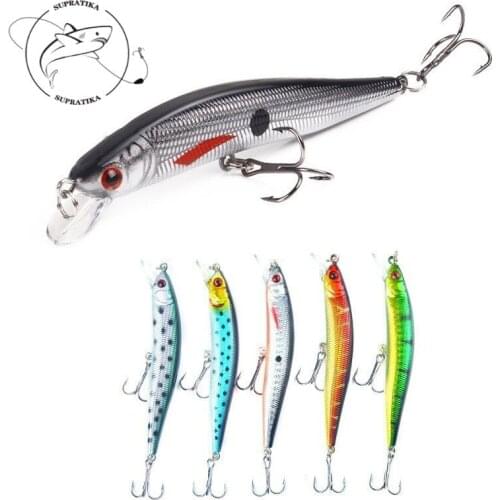 5Pcs/lot 10cm 15.3g Plastic Artificial 3D Eyes Minnow Laser Fishing Bait Lures Sea Fishing Wobblers Crankbait Tackle Pesca