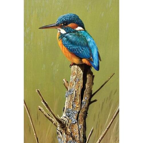 5D Diamond Painting Full Drill Bird standing on wood Cross Stitch Diamond Embroidery Rhinestones Art Wall Decoration DM205