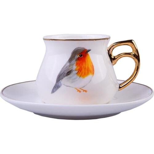 Elegant Porcelain Coffee Cup Set of 12 Luxury Cup and Saucers Plate Set High Quality Turkish Coffee Espresso Tea Cup with Saucer