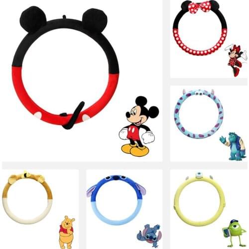 Disney Mickey Stitch 38cm Car Steering Wheel Cover fashion cute Four Seasons Universal round-shape cover Non-slip Auto interior