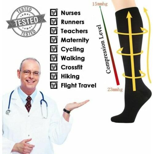 New Unisex Compression Stockings Pressure Varicose Vein Stocking knee high Leg Support Stretch Pressure Circulation