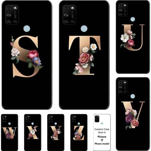 Flower 26 English Case For Wiko View 5 Plus View5 View 4 Lite View4 Name Letters Custom Initial Soft Silicone Phone Cover Capa