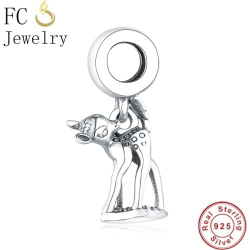 FC Jewelry Fit Original Brand Charms Bracelet 925 Silver European Animal Deer Bambi Bead Pendant Making Kid Berloque 2020 New