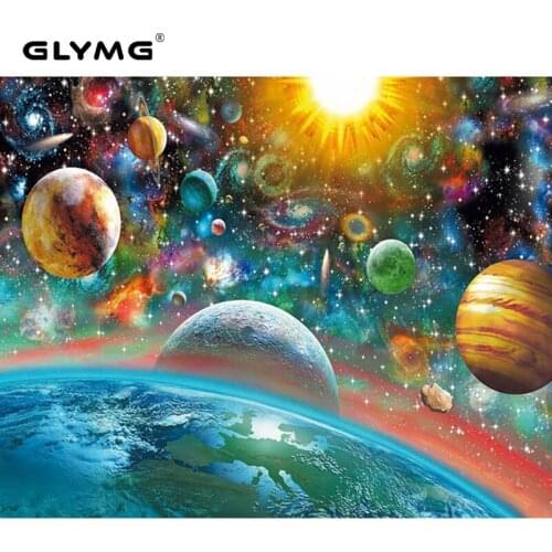 GLymg Diy Diamond Painting Universe Galaxy Picture Diamond Embroidery Square Drill Needlework Diamond Mosaic Gift Wall Stickers