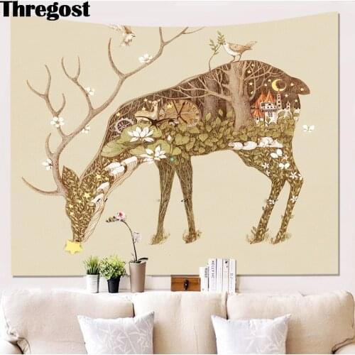 India Tapestry Wall Hanging 3D Animal Wall Tapestry Wall Carpet Psychedelic Wall Cloth Tapest Home Decor Dorm Wall Textile