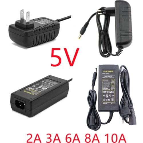 DC5V LED Power Supply 2A 3A 6A 8A 10A Switch Transformer WS2812B LED Strip Light Adapter SK6812 RGBW WS2801 SK9822 WS2813 Lights