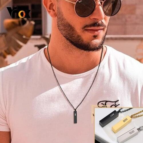 Vnox Stainless Steel Cube Bar Urn Necklaces for Men Women,Memorial Ashes Keepsake Gifts Pendant,Cremation Jewelry