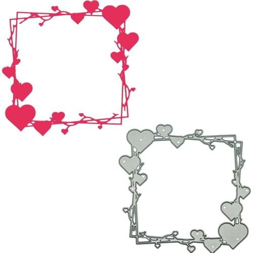 Frame Square Shape Heart Metal Cutting Dies Large Size Punch Stencils For Photo Album Decorating Scrapbooking Craft Stuff
