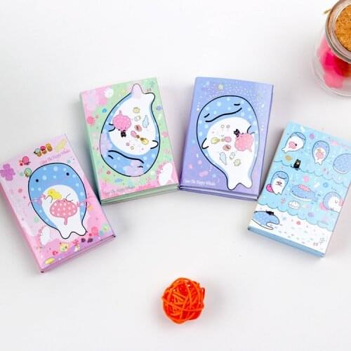 Cute Ocean Whale Totoro Unicorn 6 Folding Memo Pad N Times Sticky Notes Memo Notepad Bookmark Gift Stationery