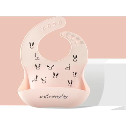 Cute Cartoon Print Baby Bibs Waterproof Soft Silicone Baby Feeding Stuff Dinosaur Pattern Kids Boy Girl Adjustable Burp Cloths