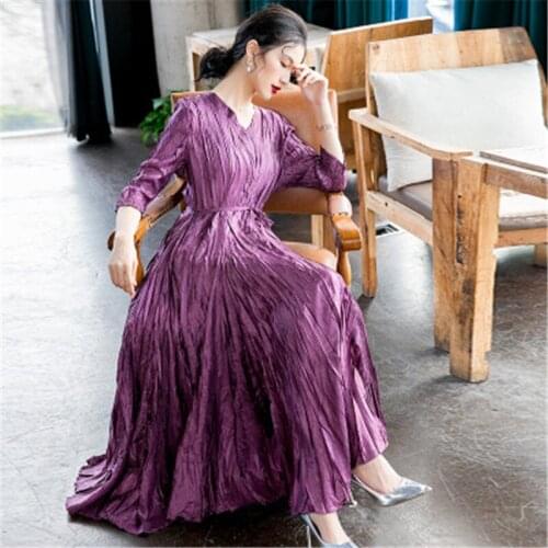 Fashion Strap Dress Pleated Plus Size Spring New Womens Over Knee Long Slim Fit Was Thin Western Style Dress Y2k Lolita Goth Hot