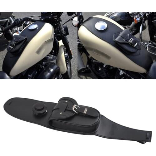 Motorcycle Black Fuel Tank Bag Cover & Original Black Fuel Gas Tank Cap Fit for Harley Sportster 883 1200 48 Models