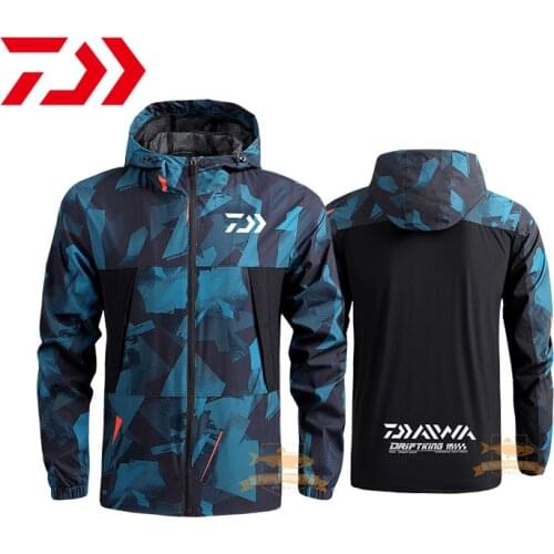 2021 Daiwa Men Fishing Jacket Outdoor Sport Travel Windproof Quick Dry Thin Hooded Jacket Cycling Camping Hiking Fishing Clothes