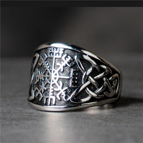 Vintage Nordic Viking Mens Ring Domineering Hip Hop Personality Ring
