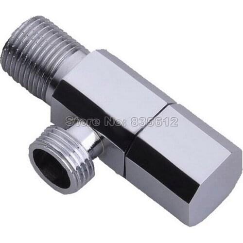 Polished Chrome Brass 1/2"male x 1/2" male Brass Bathroom Angle Stop Valve Gold Finish Filling Valves Bathroom Wav003