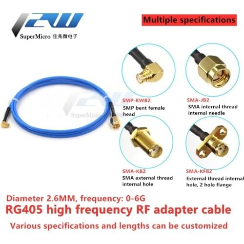 SMP to SMA male SMP elbow female RG405 semi-flexible RF cable SMP-KWB2 high frequency test jumper