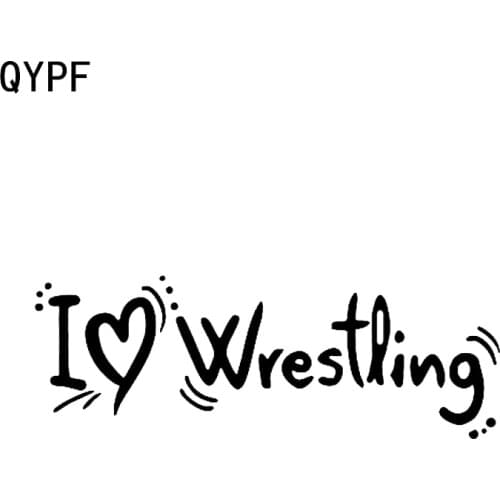 QYPF 14.9*5.2CM Coolest I Love Wrestling Vinyl Car Stickers Accessories Decor Silhouette C16-0416