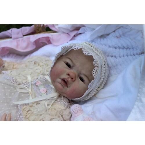 Clearance Sale 19inch reborndoll kit Lovelyn Awake lifelike real touch unfished doll parts DIY fresh color