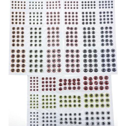 Rompin 183pcs/lot fish eyes 3/4/5/6mm 3D Fishing Lure Eyes Realistic Artificial Imitating Lure bionic Eyes Fly lure accessories