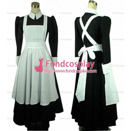 Sexy Sissy Maid Cotton Lockable Dress Uniform Cosplay Costume Tailor-made[CK641]