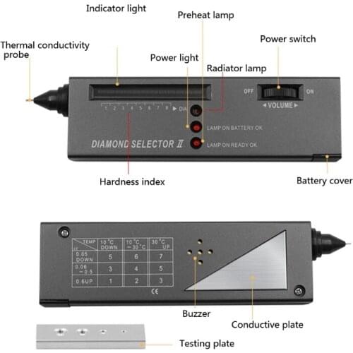 High Accuracy Professional Jeweler Diamond Tester Diamond Gems Tester Pen Gemstone Selector Tool LED IndicatorJewelry Test