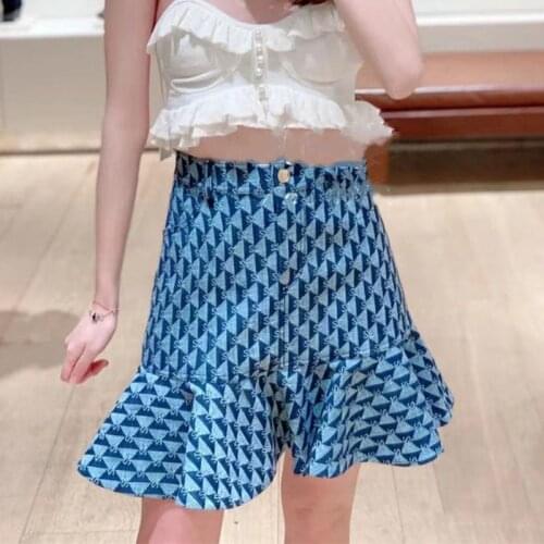 Summer Fashion New Letter Print Trumpet Mini Skirt Female High Version Slim Skirts Ladies Sweet Designed French Sexy Skirt ML213