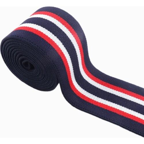 1.5"elastic webbing Nylon navy blue striped elastic ribbon strap soft elastic band Garment accessories Waistband Sewing handband