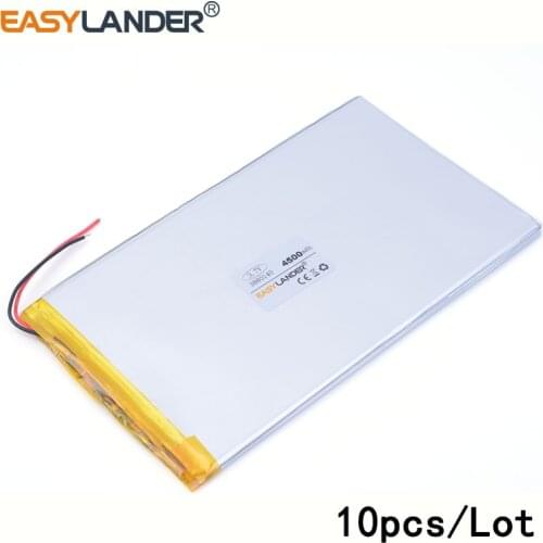 10pcs /Lot 5400mah 3880140 lithium Li ion polymer rechargeable battery bateria li-ion para v88 v971 m9 pipo, tablet pc E-book