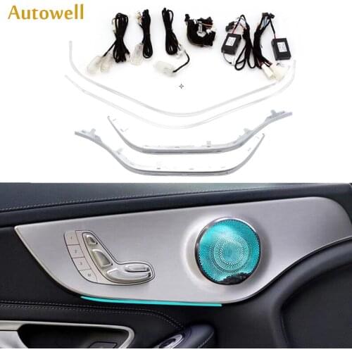 12/64 colored LED ambient light atmosphere lamp For Mercedez benz 2 doors C class coupe w205 c63 interiors accessories